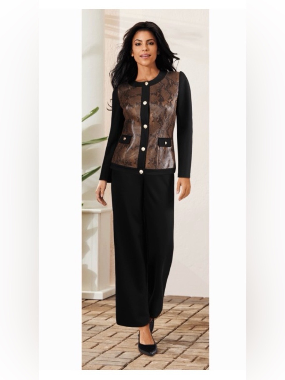 Midnight Velvet Rosi Two-Piece Pant Outfit Size 1X